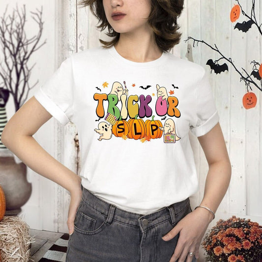 Speech Therapy Shirt, Trick or Speech Halloween Shirt, SLP Shirt, Speech Therapy Halloween, SLP Halloween Shirt, Speech Language Pathologist